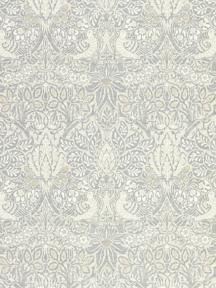 Morris & Co. Grey Pure Dove Rose Wallpaper - Image 1 of 1