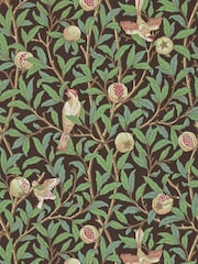 Morris & Co. Brown Bird Pomegranate Wallpaper Sample Wallpaper - Image 1 of 1