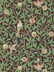 Morris & Co. Brown Bird Pomegranate Wallpaper Sample Wallpaper - Image 1 of 1