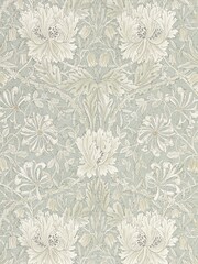 Morris & Co. Grey Pure Honeysuckle Tulip Wallpaper - Image 1 of 1
