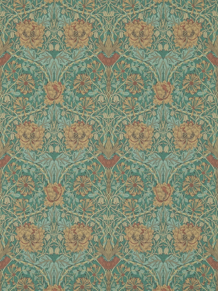 Morris & Co. Green Honeysuckle Tulip Wallpaper - Image 1 of 1
