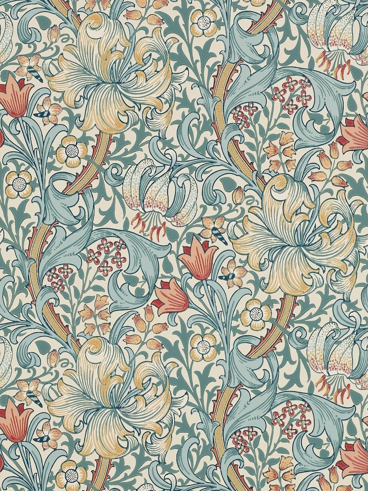 Morris & Co. Blue Golden Lily Wallpaper - Image 1 of 1