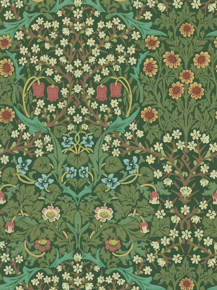 Morris & Co. Green Blackthorn Wallpaper Sample Wallpaper - Image 1 of 1
