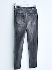 Grey High Waist 90s Ankle Skinny Jeans - Image 8 of 8