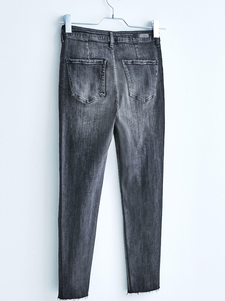 Grey High Waist 90s Ankle Skinny Jeans - Image 8 of 8