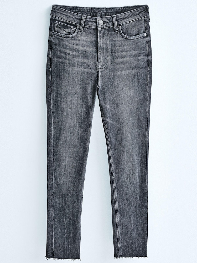 Grey High Waist 90s Ankle Skinny Jeans - Image 2 of 8