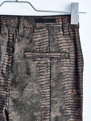 Animalprint, Beschichtet - Skinny-Jeans mit hohem Bund im Biker-Look - Bild 10 von 11