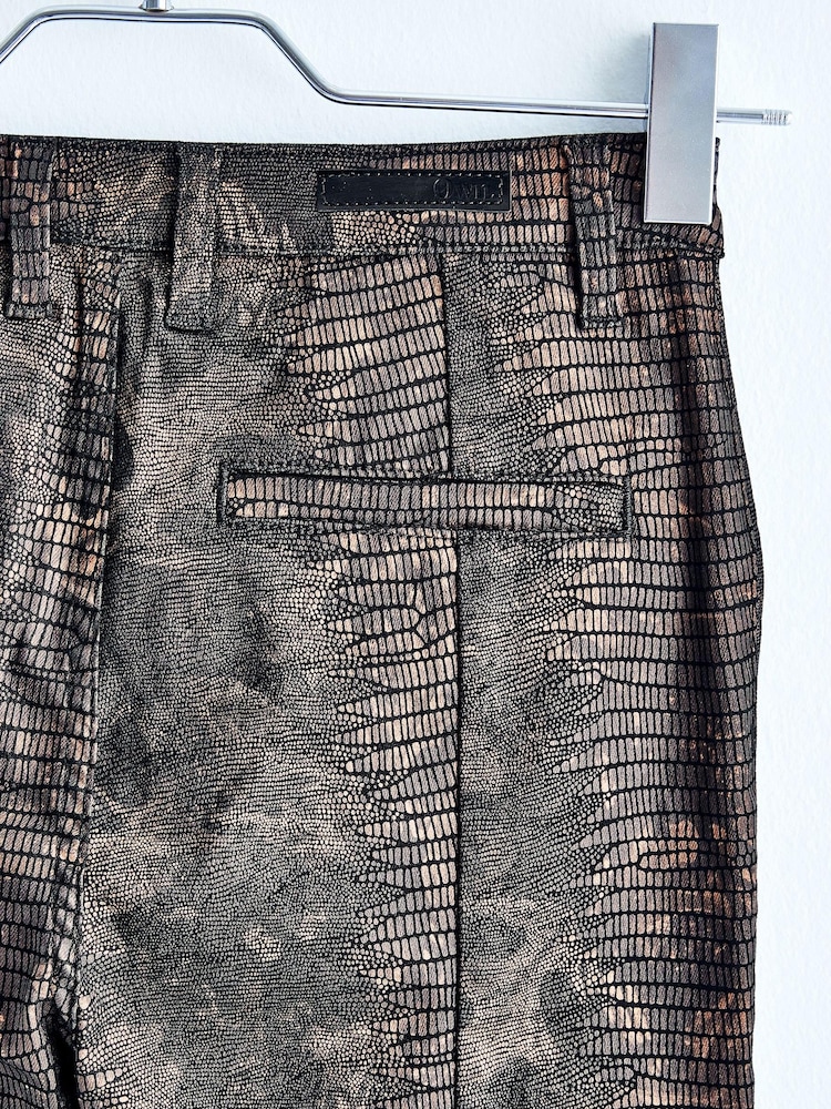 Imprimé animal enduit - Jeans skinny motard taille haute - Image 10 of 11