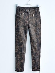 Animalprint, Beschichtet - Skinny-Jeans mit hohem Bund im Biker-Look - Bild 5 von 11