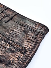 Animalprint, Beschichtet - Skinny-Jeans mit hohem Bund im Biker-Look - Bild 8 von 11