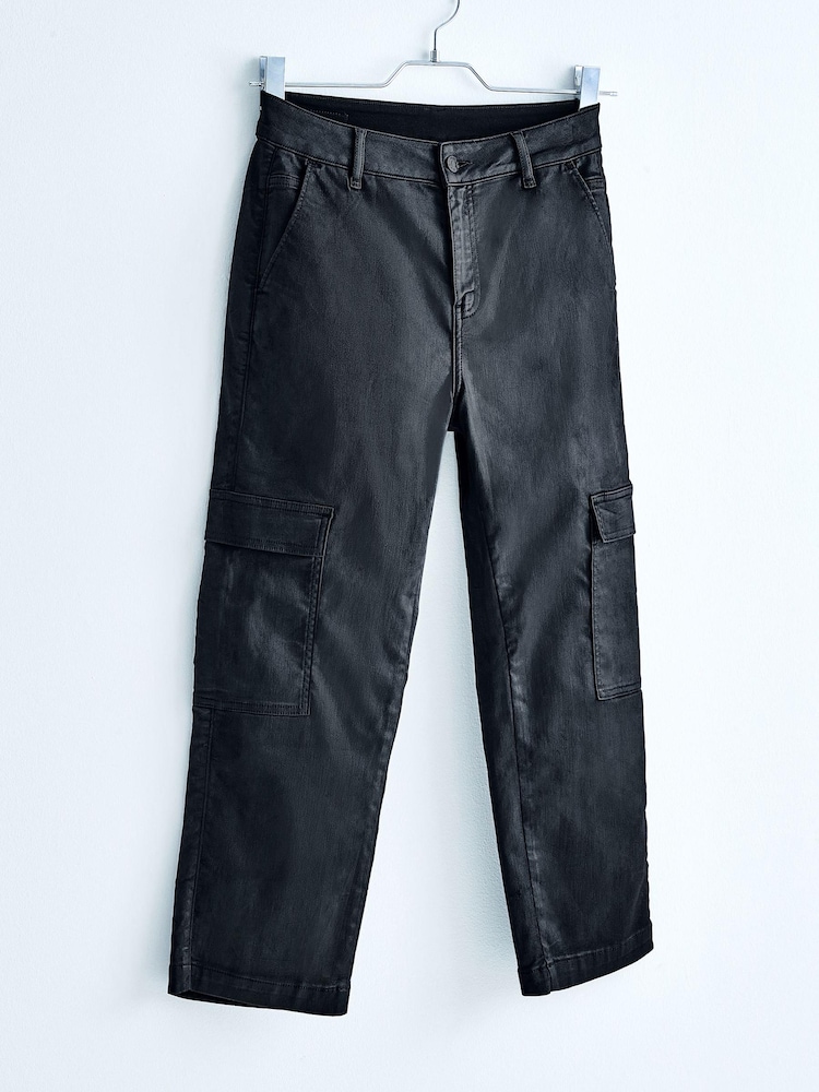 Own. Black Utility Mid Rise Straight Jeans - Image 1 of 8