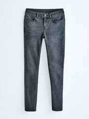Washed Black Low Rise Skinny Jeans - Image 3 of 8