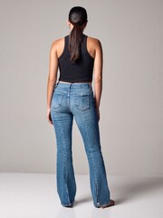 Mittelblau - Own. Tiefe Stretch-Jans mit ausgestelltem Bein und Saumschlitzen hintern - Bild 4 von 14
