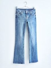 Mittelblau - Own. Tiefe Stretch-Jans mit ausgestelltem Bein und Saumschlitzen hintern - Bild 8 von 14