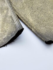 Own. Gold Metallic Mid Rise Straight Jeans - Image 10 of 12