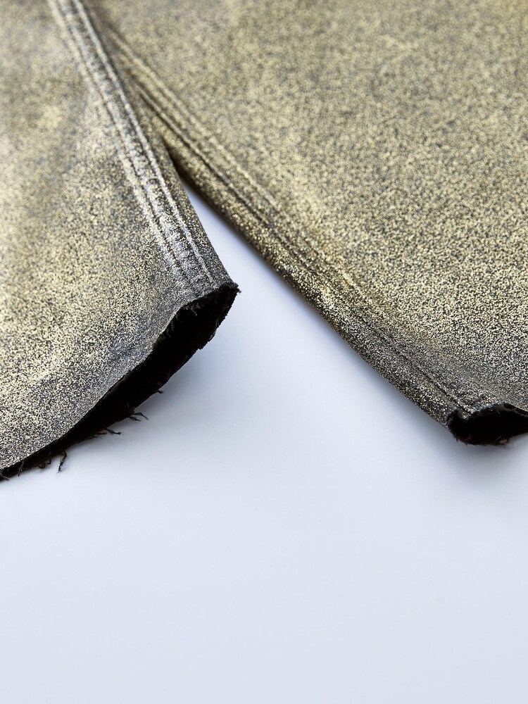 Own. Gold Metallic Mid Rise Straight Jeans - Image 10 of 12