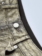 Own. Gold Metallic Mid Rise Straight Jeans - Image 9 of 12