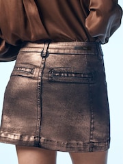 Own. Bronze Mini Biker Skirt - Image 5 of 13