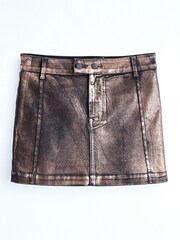 Own. Bronze Mini Biker Skirt - Image 8 of 13