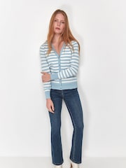 M&Co Blue Breton Stripe Cardigan - Image 3 of 5