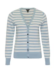 M&Co Blue Breton Stripe Cardigan - Image 5 of 5
