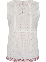 M&Co Bluse mit Lochstickereien und Muschelsaum, Weiß - Bild 5 von 5