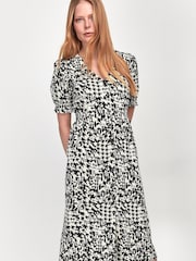 M&Co Black Button Front Midi Dress - Image 1 of 5