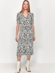 M&Co Black Button Front Midi Dress - Image 2 of 5