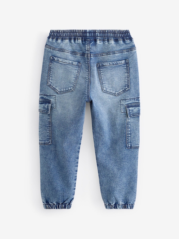 Blue Cargo Jeans With Elasticated Waist (3-16yrs) - Image 2 of 2