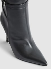 Reiss Black Caitlin Leather Knee High Boots - Image 4 of 8