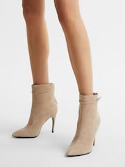 Reiss Biscuit Ashton Suede Heeled Ankle Boots - Image 3 of 6