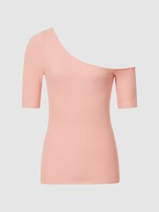 Reiss Pink Olive Off Shoulder Asymmetric Top - Image 2 of 6