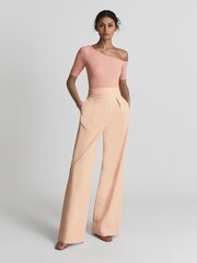 Reiss Pink Olive Off Shoulder Asymmetric Top - Image 3 of 6