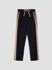 Reiss Navy Frazer Taper Tapered Side Stripe Trousers - Image 2 of 7