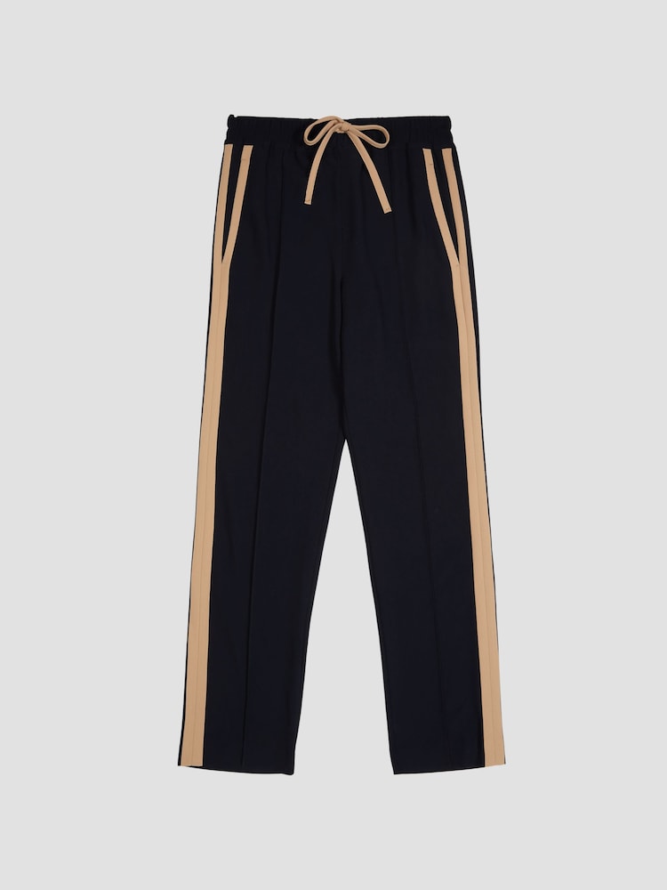 Reiss Navy Frazer Taper Tapered Side Stripe Trousers - Image 2 of 7