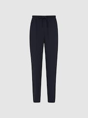Reiss Navy Hailey Petite Tapered Pull On Trousers - Image 2 of 7