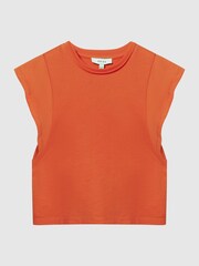 Reiss Orange Jude Junior Ruffle Shoulder T-Shirt - Image 2 of 6