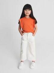Reiss Orange Jude Junior Ruffle Shoulder T-Shirt - Image 3 of 6