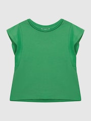Reiss Green Jude Jr Ruffle Shoulder T-shirt - Image 2 of 6
