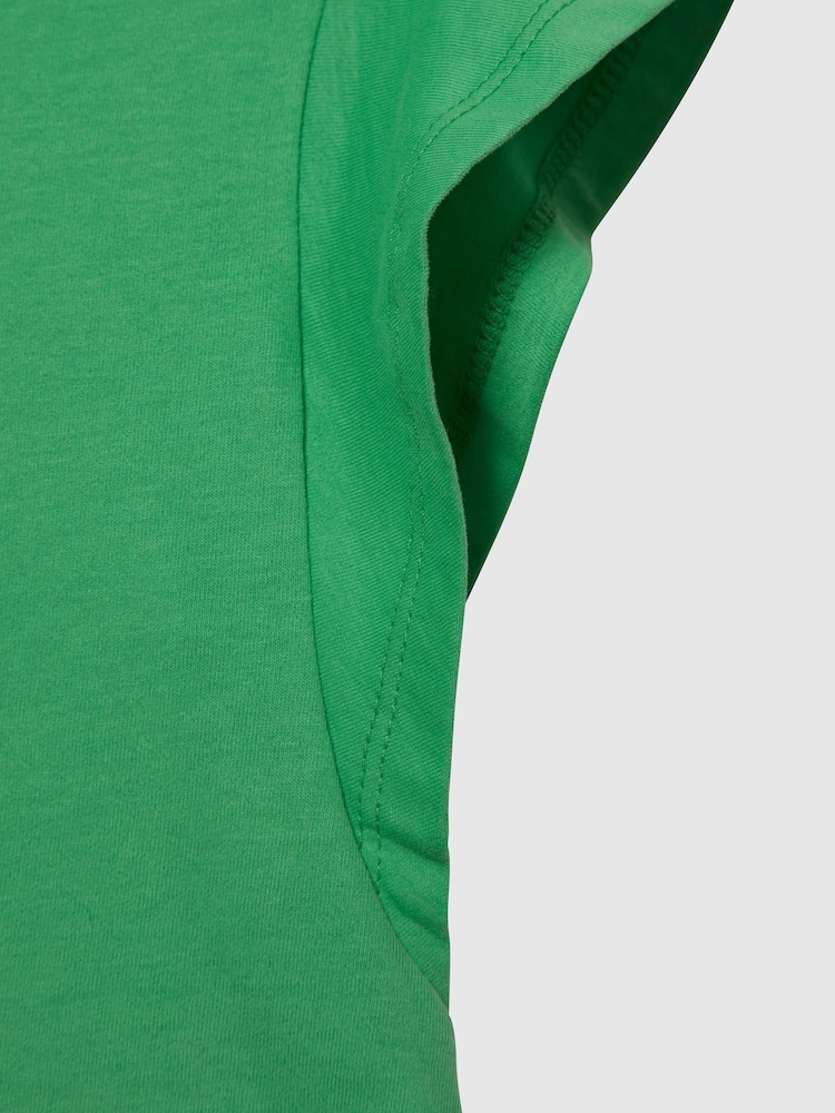Reiss Green Jude Jr Ruffle Shoulder T-shirt - Image 6 of 6