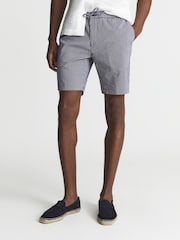 Reiss Blue Arch Striped Seersucker Shorts - Image 1 of 5