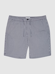 Reiss Blue Arch Striped Seersucker Shorts - Image 2 of 5