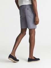 Reiss Blue Arch Striped Seersucker Shorts - Image 5 of 5