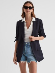 Paige Raw Hem Denim Shorts - Image 1 of 4