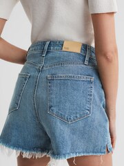 Paige Raw Hem Denim Shorts - Image 4 of 4
