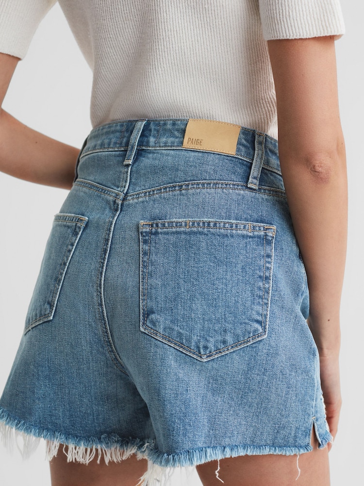 Paige Raw Hem Denim Shorts - Image 4 of 4
