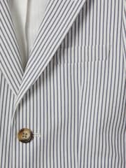 Reiss Soft Blue Barr 3-9 yrs Single Breasted Seersucker Blazer - Image 4 of 4