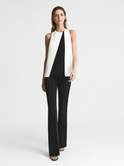 Reiss Black/White Sharon Colourblock Sleeveless Top - Image 3 of 5