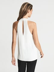 Reiss Black/White Sharon Colourblock Sleeveless Top - Image 5 of 5