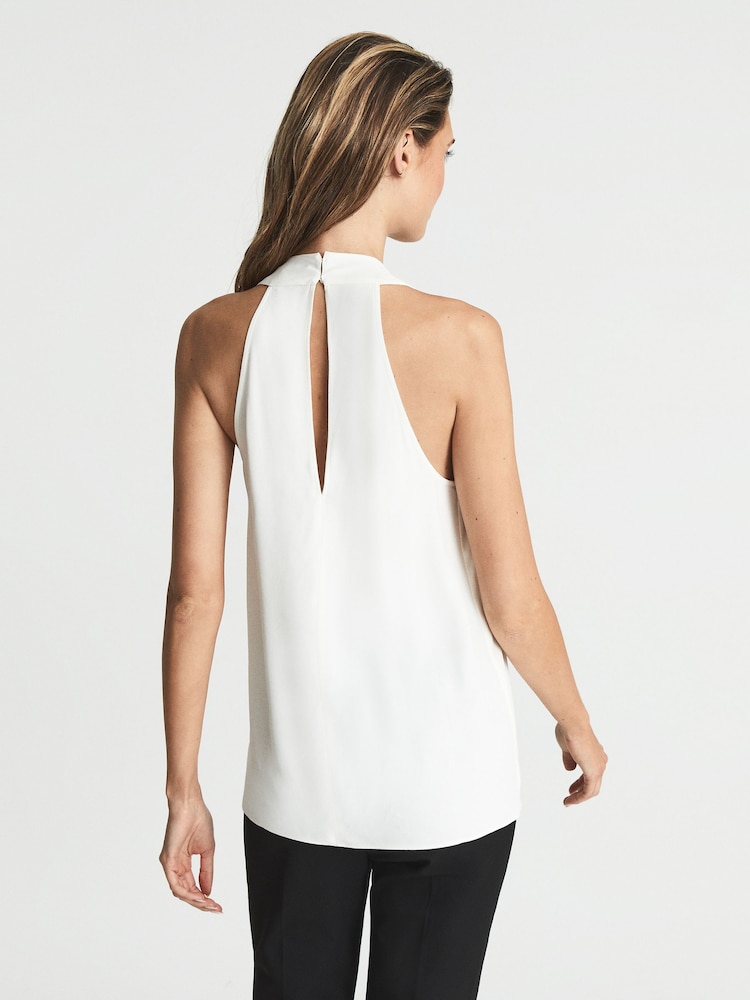 Reiss Black/White Sharon Colourblock Sleeveless Top - Image 5 of 5